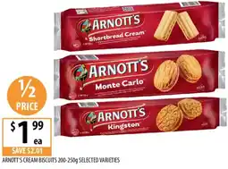 Supabarn Arnott's cream biscuits selected varieties offer