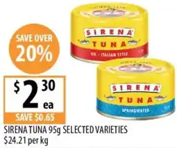 Supabarn Sirena tuna offer
