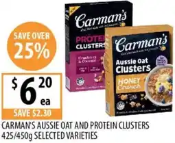Supabarn Carman's aussie oat and protein clusters offer