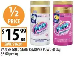 Supabarn Vanish gold stain remover powder offer