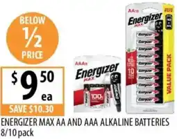 Supabarn Energizer max aa and aaa alkaline batteries offer