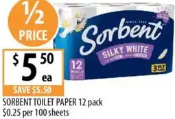 Supabarn Sorbent toilet paper offer