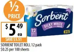 Supabarn Sorbent toilet roll offer