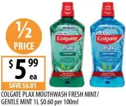 Supabarn Colgate plax mouthwash fresh mint/ gentle mint offer