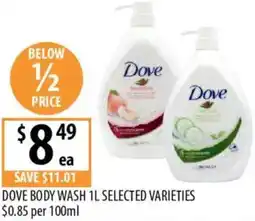 Supabarn Dove body wash offer
