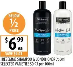 Supabarn Tresemme shampoo & conditioner offer
