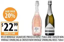 Supabarn Kylie minouge signature prosecco rose and croser non vintage sparkling & croser non vintage sparkling rose offer