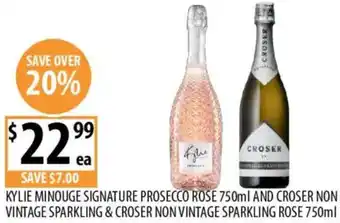 Supabarn Kylie minouge signature prosecco rose and croser non vintage sparkling & croser non vintage sparkling rose offer