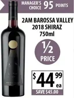 Supabarn 2am barossa valley 2018 shiraz offer