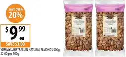 Supabarn Yummys australian natural almonds offer