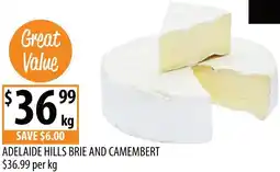 Supabarn Adelaide hills brie and camembert offer