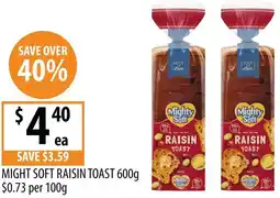 Supabarn Might soft raisin toast offer