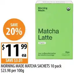 Supabarn Morning made matcha sachets offer