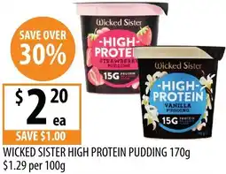 Supabarn Wicked sister high protein pudding offer