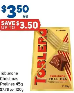 Foodland Toblerone Christmas Pralines offer