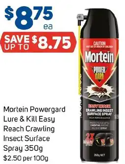 Foodland Mortein Powergard Lure & Kill Easy Reach Crawling Insect Surface Spray offer
