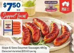 Foodland Slape & Sons Gourmet Sausages offer