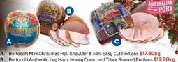 Foodland Bertocchi Authentic Leg Ham, Honey Cured and Triple Smoked Portions offer
