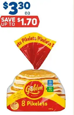 Foodland Golden bakery pikelets offer