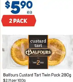 Foodland Balfours custard tart twin pack offer