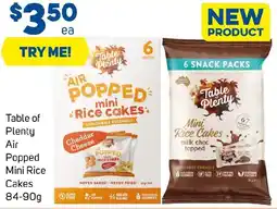Foodland Table Plenty Air Popped Mini Rice Cakes offer