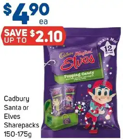 Foodland Cadbury Santa or Elves Sharepacks offer