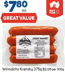 Foodland Wintulichs Kransky offer