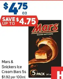 Foodland Mars & Snickers Ice Cream Bars offer