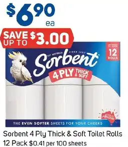 Foodland Sorbent 4 Ply Thick & Soft Toilet Rolls offer