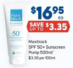 Foodland Maxiblock SPF 50+ Sunscreen Pump offer