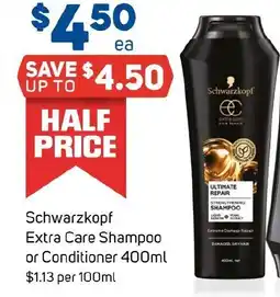 Foodland Schwarzkopf Extra Care Shampoo offer