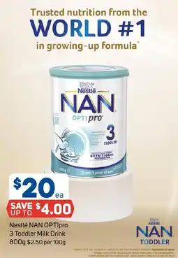 Foodland Nestlé nan optipro 3 toddler milk drink offer