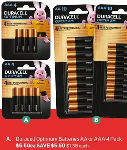 Foodland Duracell Optimum Batteries AA or AAA offer