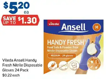 Foodland Vileda Ansell Handy Fresh Nitrile Disposable Gloves offer
