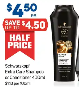 Foodland Schwarzkopf Extra Care Shampoo offer