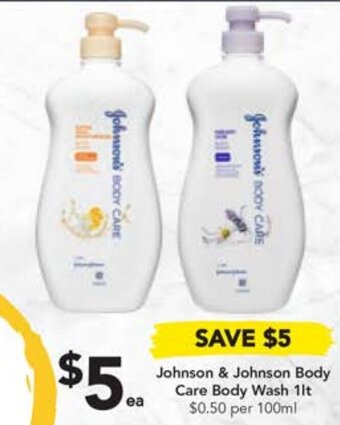 Drakes Johnson & Johnson Body Care Body Wash 1lt offer