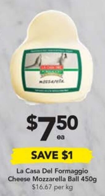 Drakes La Casa Del Formaggio Cheese Mozzarella Ball 450g offer