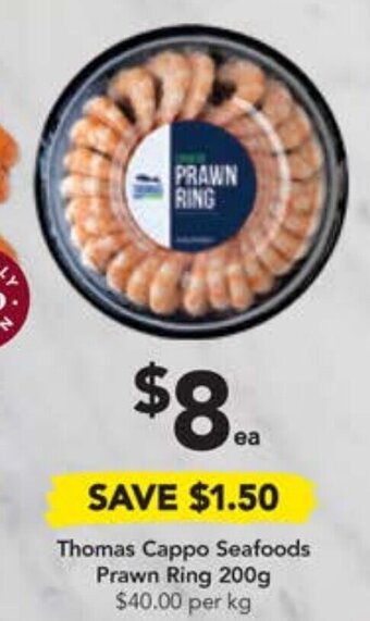 Drakes Thomas Cappo Seafoods Prawn Ring 200g offer