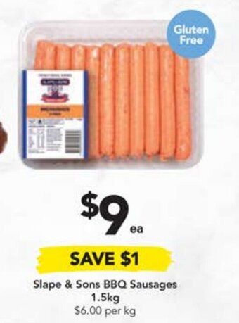 Drakes Slape & Sons BBQ Sausages 1,5kg offer