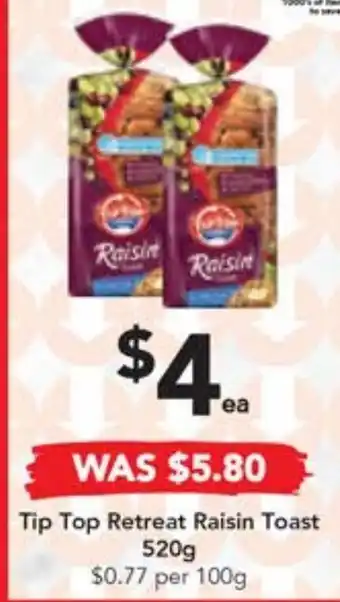 Drakes Tip Top Retreat Raisin Toast 520g offer