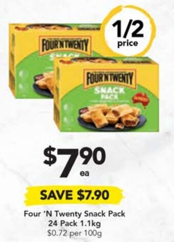 Drakes Four 'N Twenty Snack Pack 24 Pack 1,1kg offer