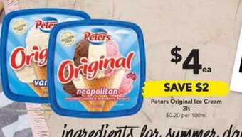 Drakes Peters Original Ice Cream 2lt offer