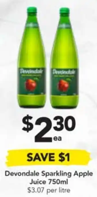 Drakes Devondale Sparkling Apple Juice 750ml offer