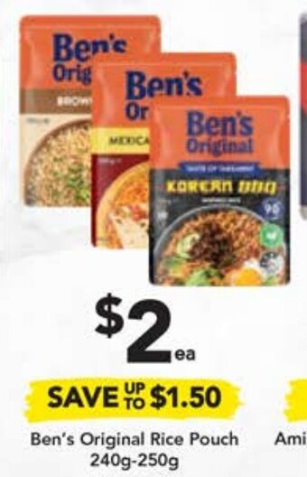 Drakes Ben's Original Rice Pouch 240g- 250g offer