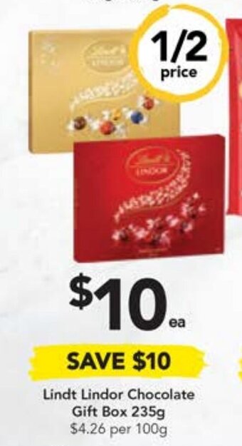 Drakes Lindt Lindor Chocolate Gift Box 235g offer
