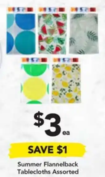 Drakes Summer Flannelback Tablecloths Assorted offer