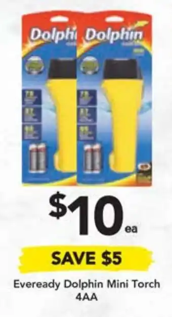 Drakes Eveready Dolphin Mini Torch 4AA offer