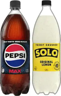 IGA Pepsi or Solo 1.25 Litre Selected Varieties offer