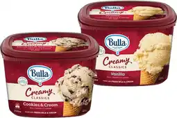 IGA Bulla Creamy Classics Ice Cream 2 Litre Selected Varieties offer