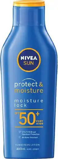IGA Nivea SPF50+ Sun Protect & Moisture Sunscreen 400mL offer